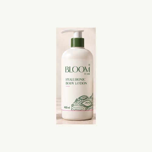 Illustrative packaging concept for Bloom Hyaluronic Body Lotion